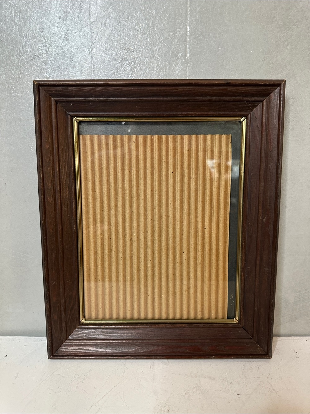 Vintage Wood ORNATE BRASS LINER FITS 8X10 Tabletop Or Wall Frame MID CENTURY